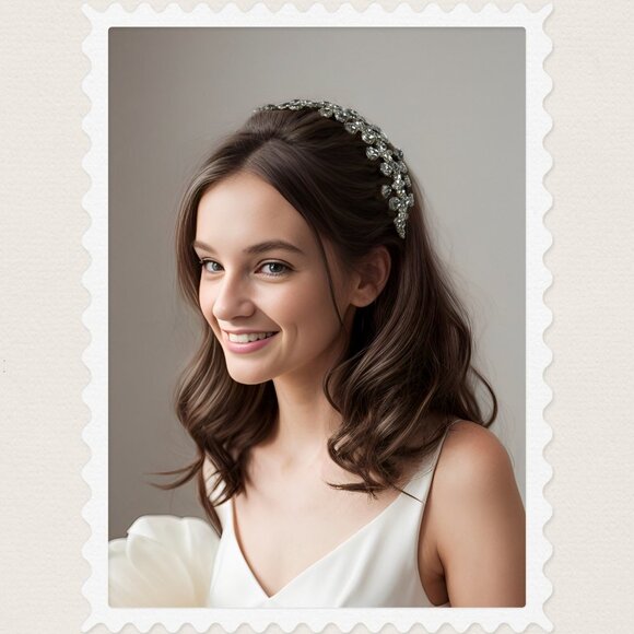 Statement Bridal Headband, Gold Crystal Headpiece, Wedding Hair Accessory